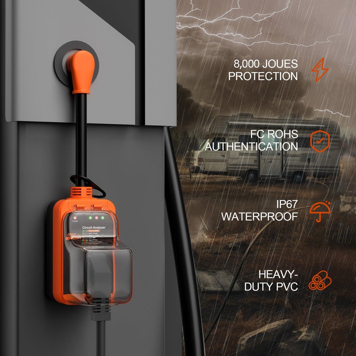 Marsflex Rv Surge Protector, 15 Amp to 50 Amp - Marsflex