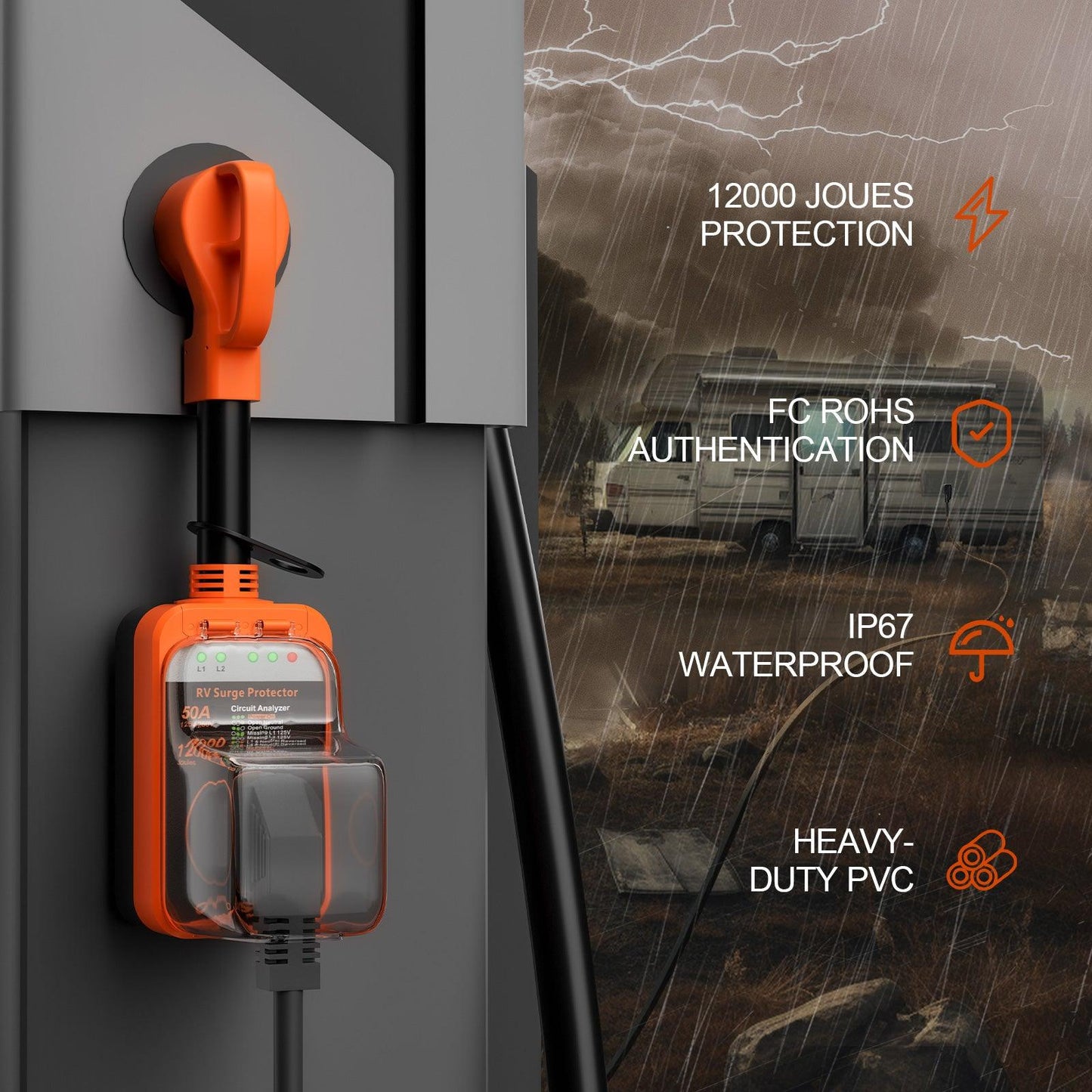 Marsflex Rv Surge Protector, 50amp - Marsflex