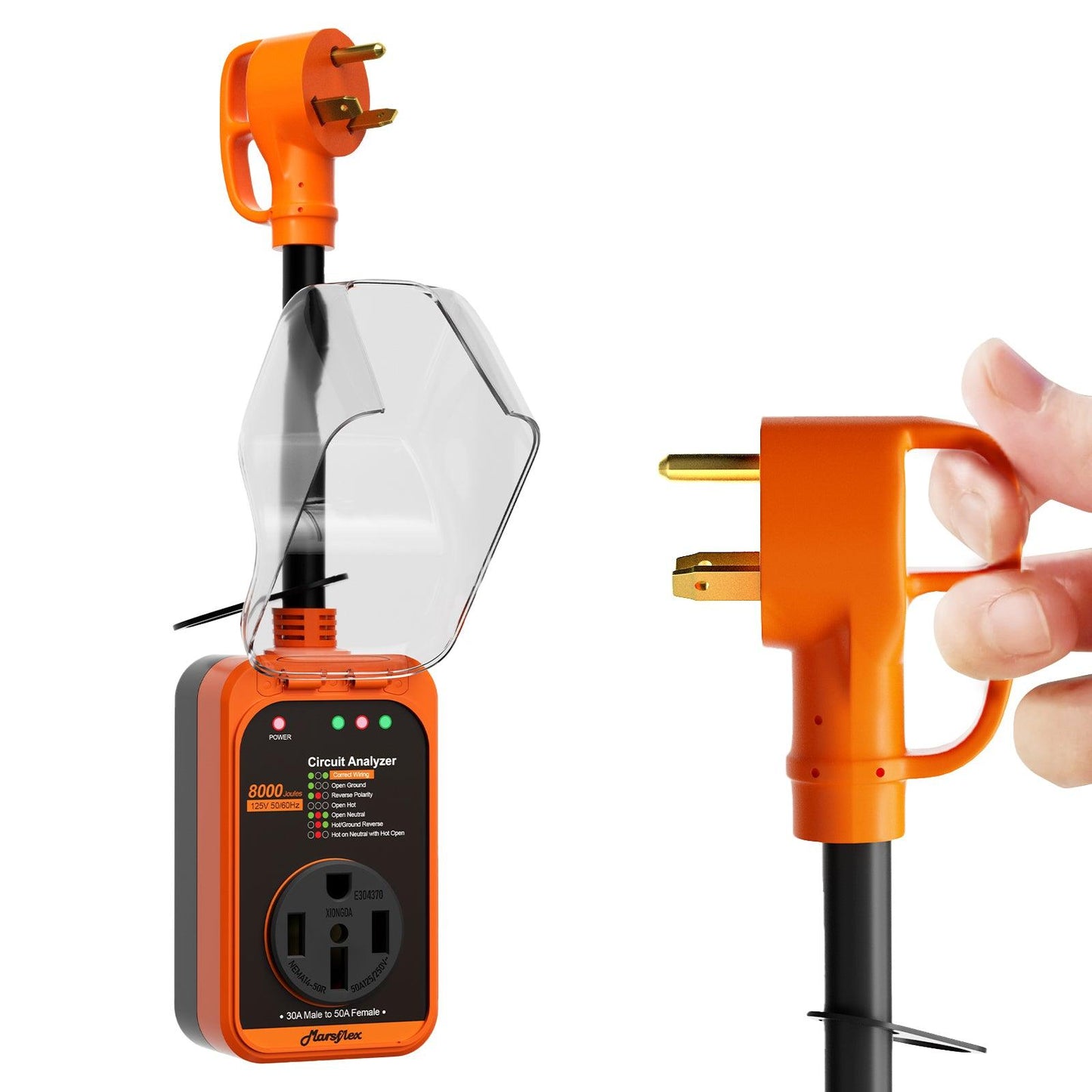 Marsflex Rv Surge Protector, 30 Amp to 50 Amp - Marsflex