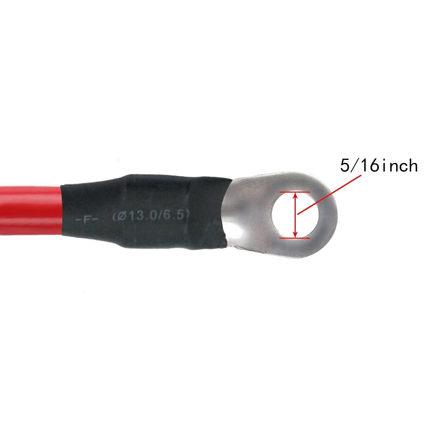 Battery Cable Set(Positive + Negative) 4 AWG 2 feet(24 inch) with 5/16" Tinned Copper Lugs and Protector Cover - Marsflex