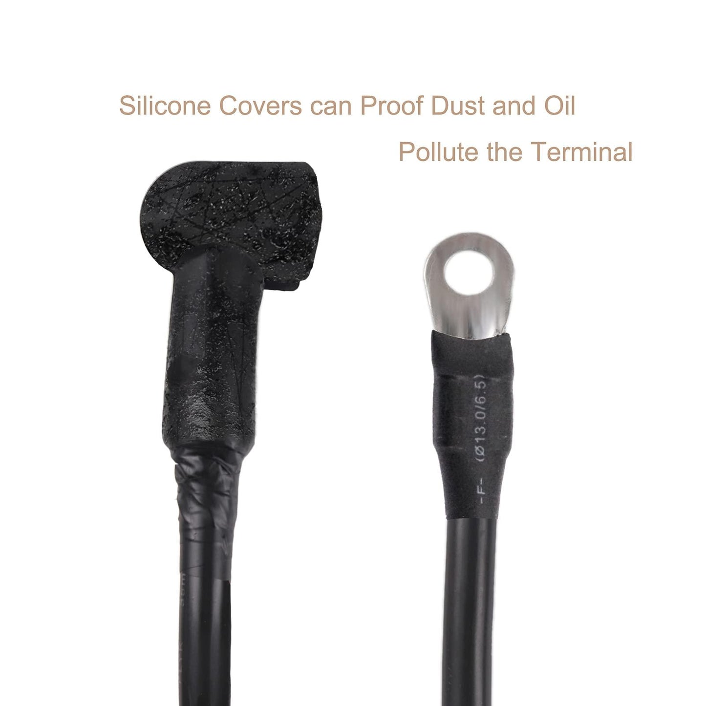 Battery Cable Set(Positive + Negative) 4 AWG 2 feet(24 inch) with 5/16" Tinned Copper Lugs and Protector Cover - Marsflex