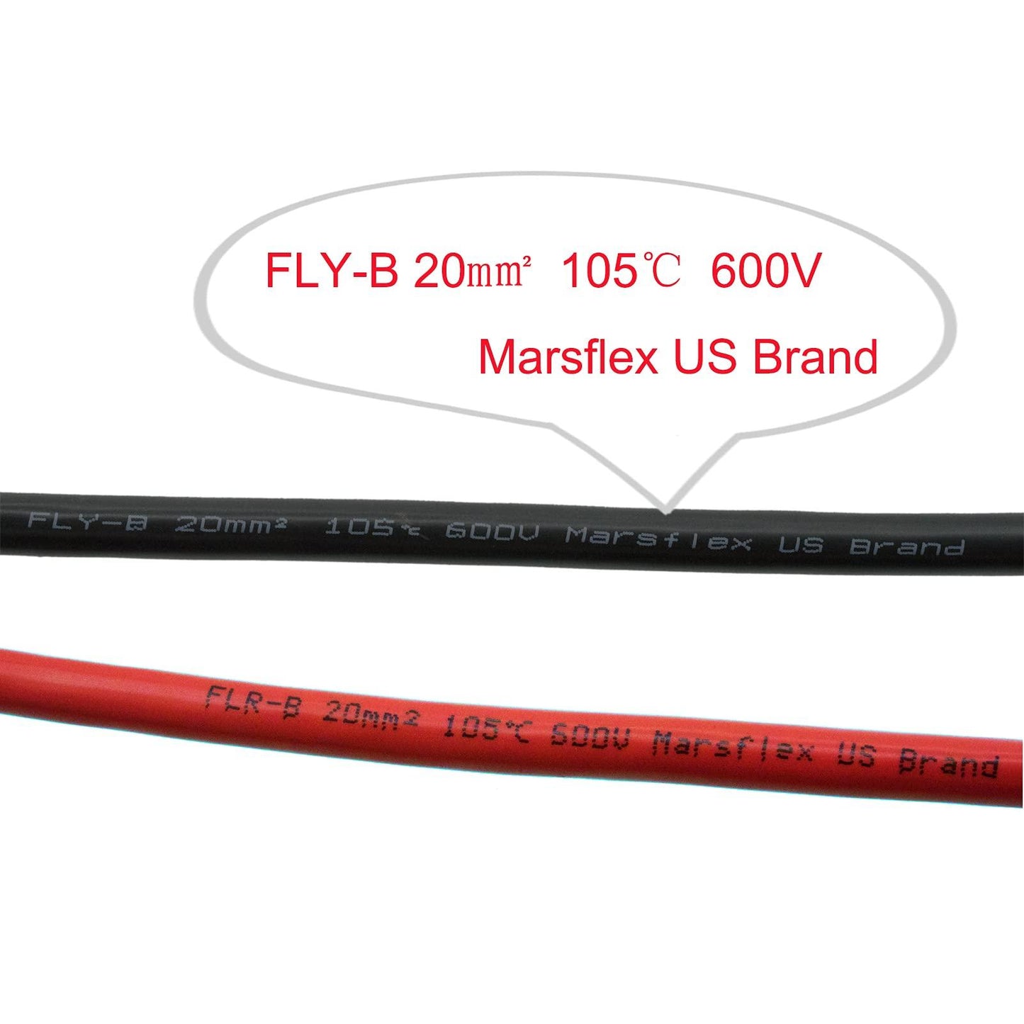 Battery Cable Set(Positive + Negative) 4 AWG 2 feet(24 inch) with 5/16" Tinned Copper Lugs and Protector Cover - Marsflex
