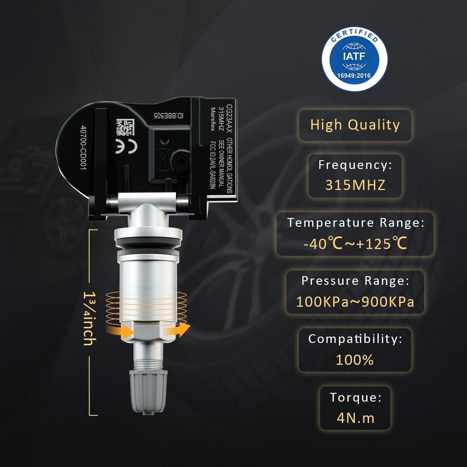 Marsflex TPMS Sensor 40700CD001, 40700JA01B, 40700CK001, 40700CK002 - Marsflex