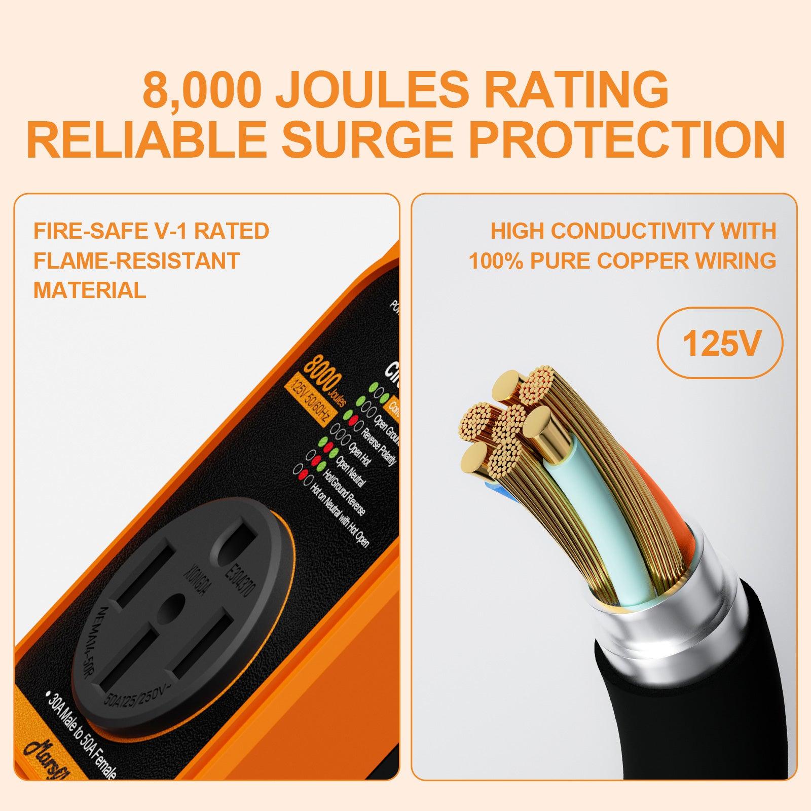 Marsflex Rv Surge Protector, 15 Amp to 50 Amp - Marsflex