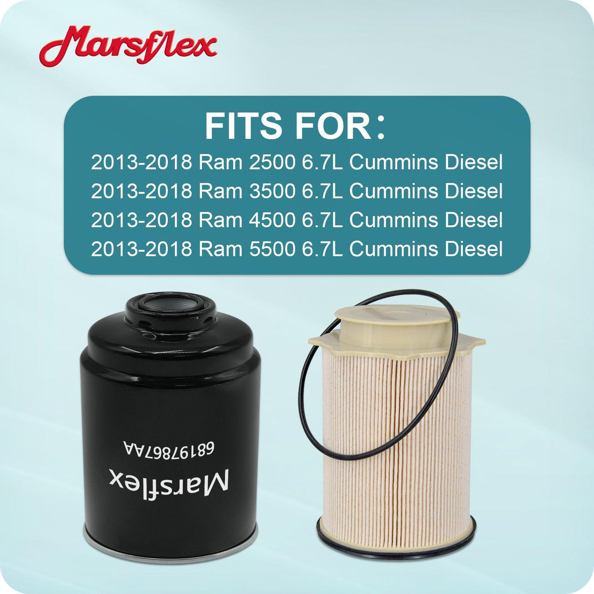 Marsflex Fuel Filter 6.7 Cummins Replace 68197867AA, 68157291AA - Marsflex
