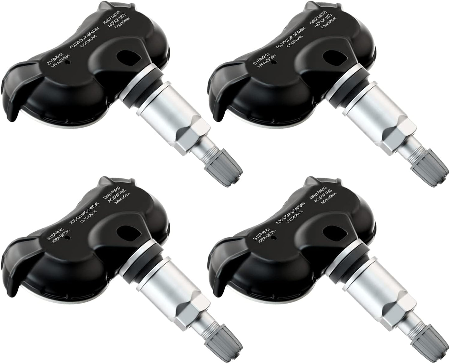 Marsflex TPMS Sensor Fit for Toyota Tundra Sienna Sequoia 2007-2020 | 4Pcs 315MHz Pre-programmed Tire Pressure Monitoring System Sensors, Replacement OE 42607-0C070 426070C030 4260708010