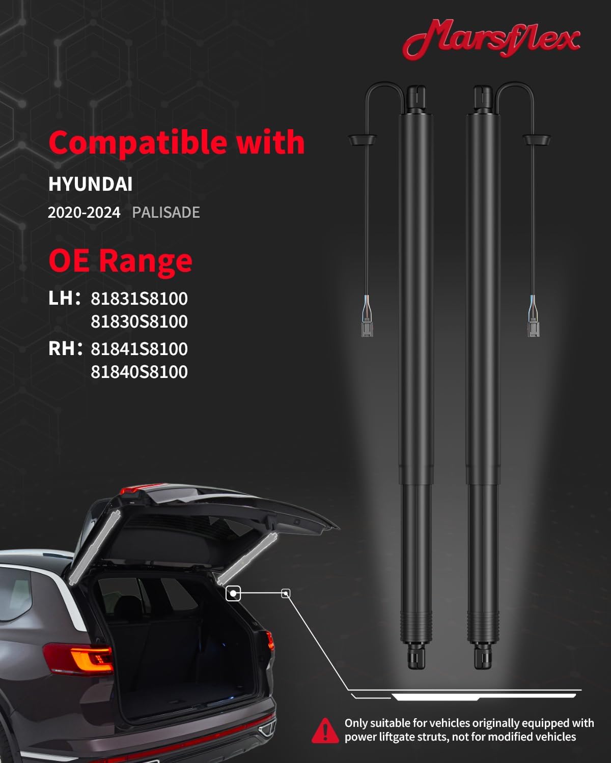 Marsflex Electric Liftgate Struts Fit for Hyundai Palisade 2020-2024, 1Pair