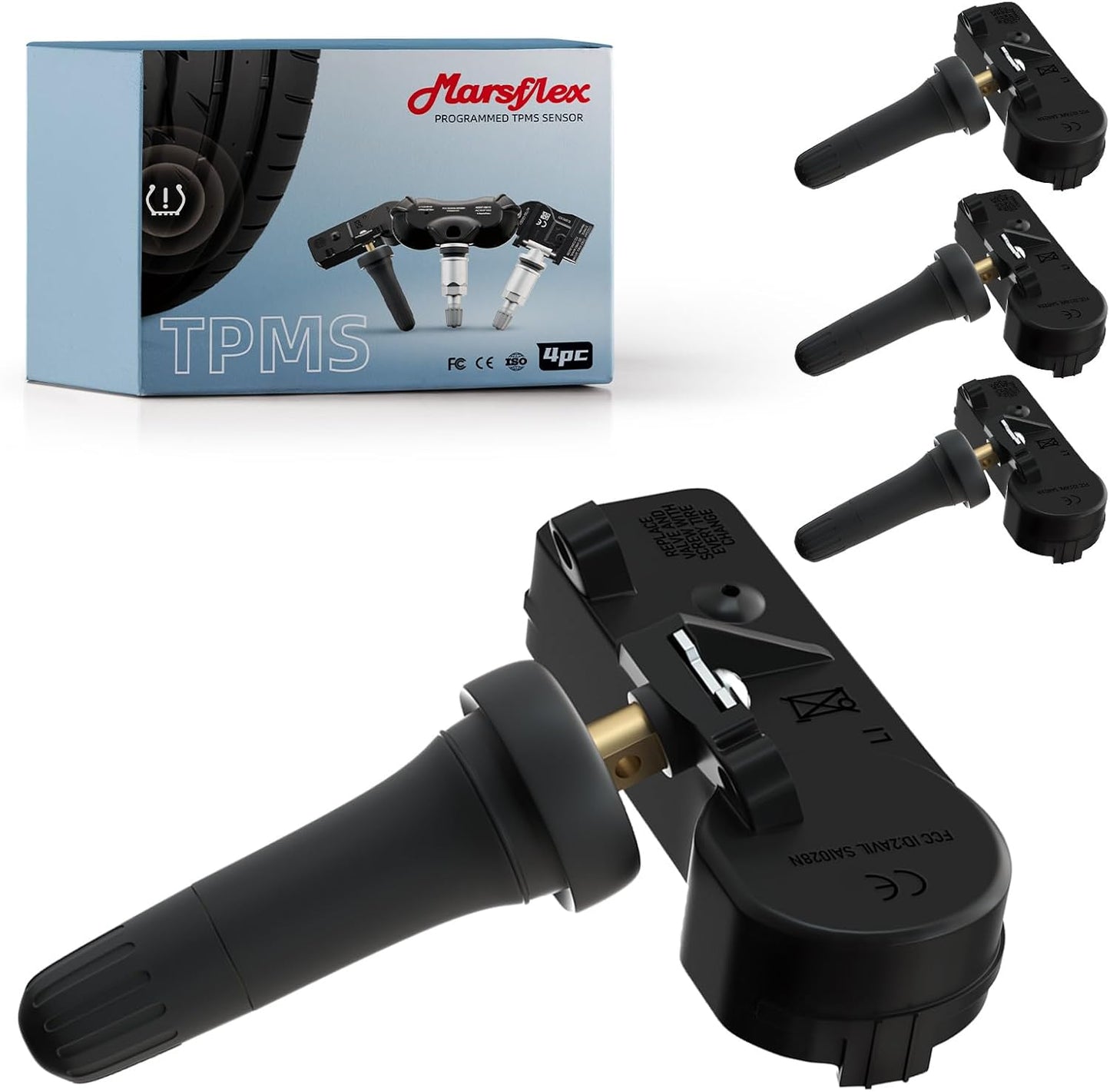 Marsflex TPMS Sensor 4PCS Compatible for Ford F150 Mazda Lincoln Mercury Explorer Mustang Expedition Edge Escape Fusion, Tire Pressure Monitoring Sensor Replaces# 6F2Z-1A189-A, 7L1Z-1A189-A 315MHZ