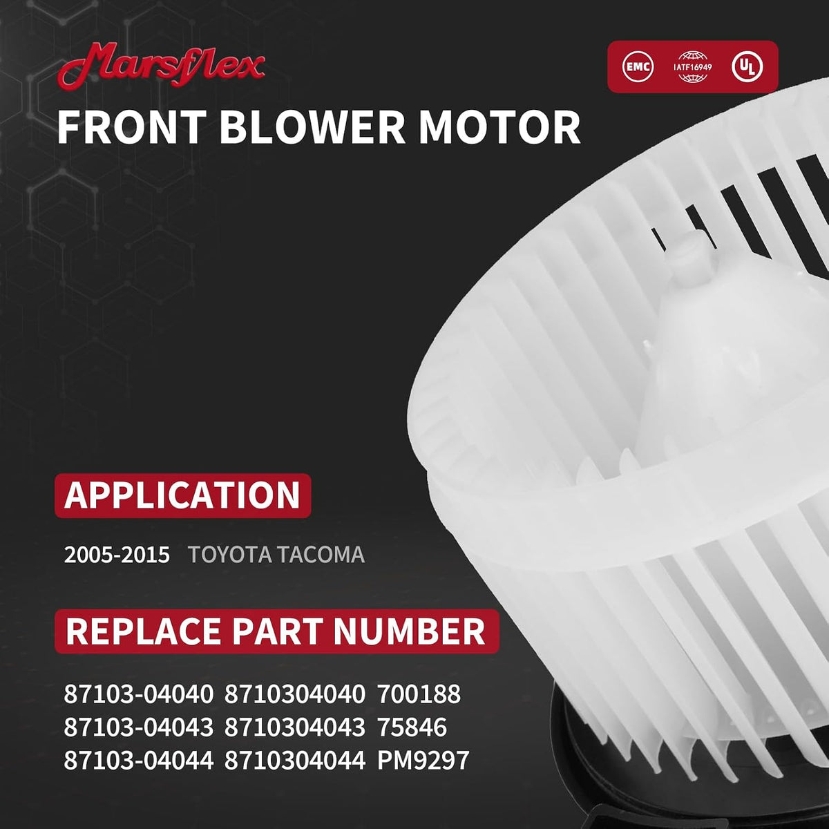 Marsflex Front Blower Motor 700188 for 2005-2015 Toyota Tacoma