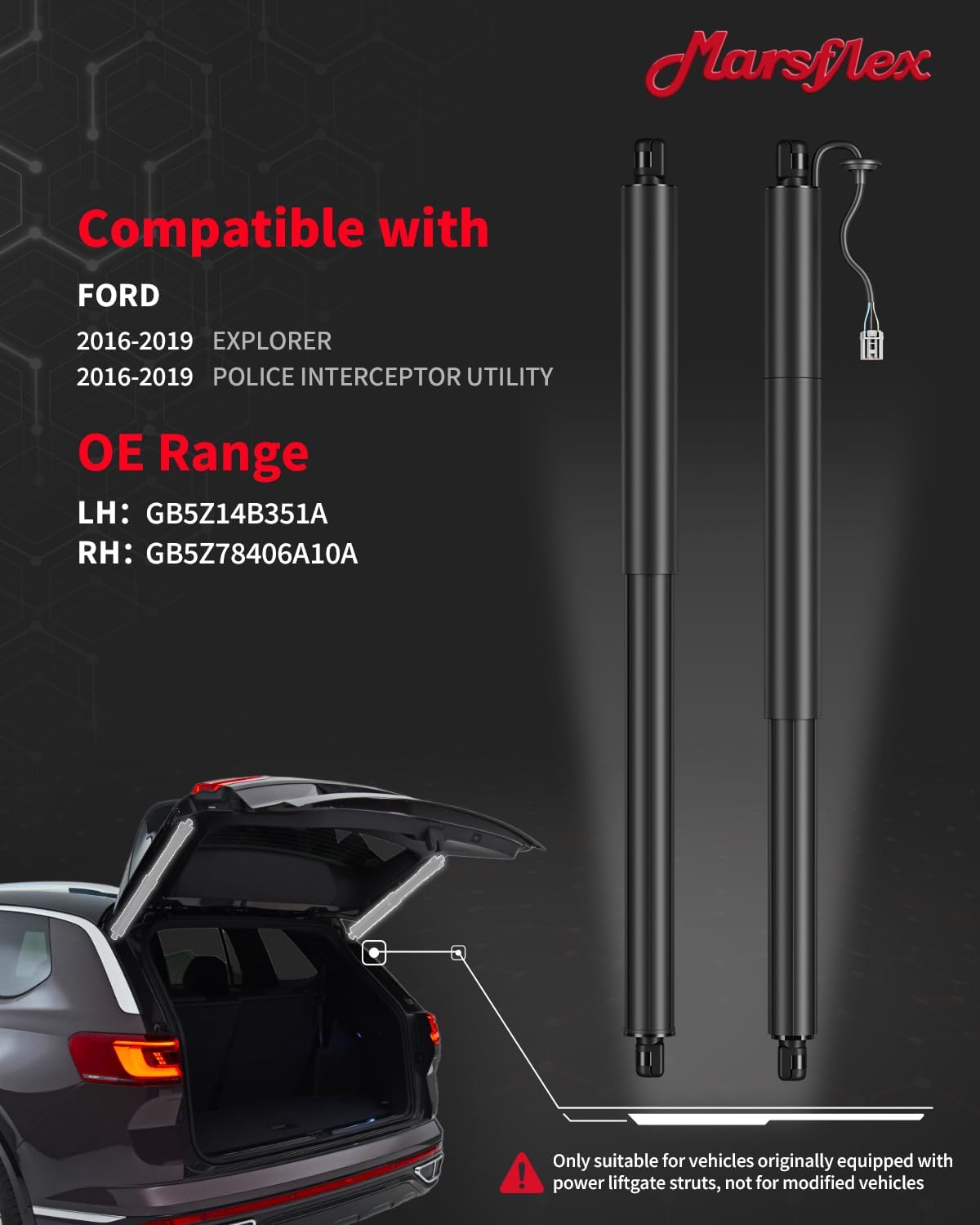 Marsflex Electric Liftgate Struts Fit for Ford Explorer Police 2016-2019