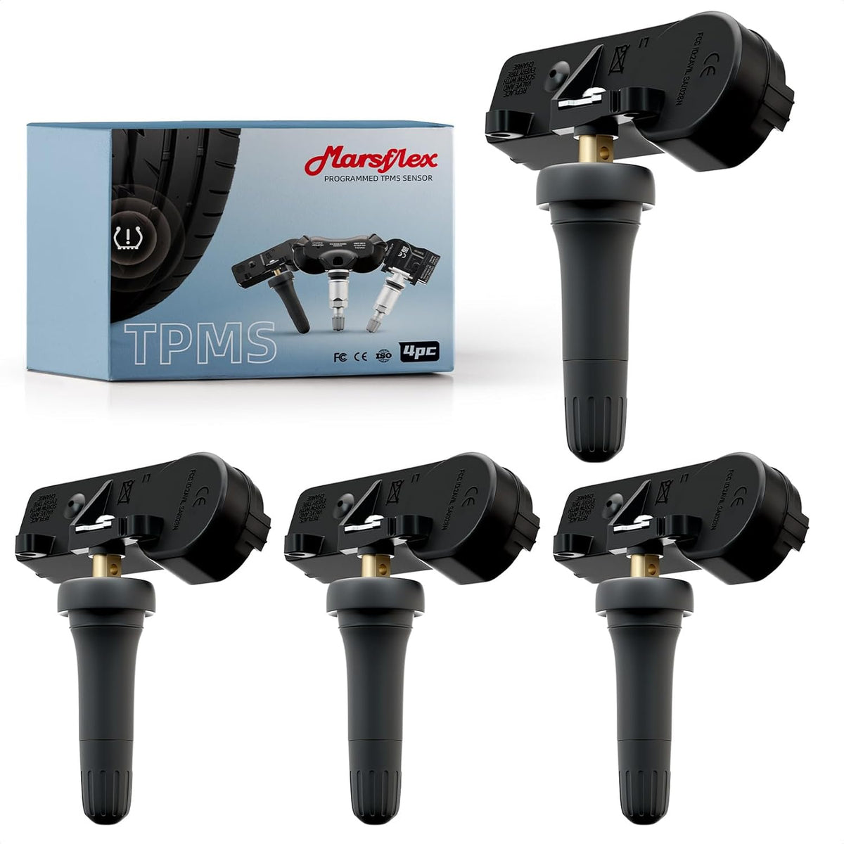 Marsflex TPMS Sensor F2GZ1A189A 4PCS Fit for Ford Lincoln Edge Explorer F150 Ranger Mustang Flex MKS Nautilus, Tire Pressure Monitoring Sensor Replaces F2GT1A180AB F2GT1A150AB F2GT1A180BB 315MHZ