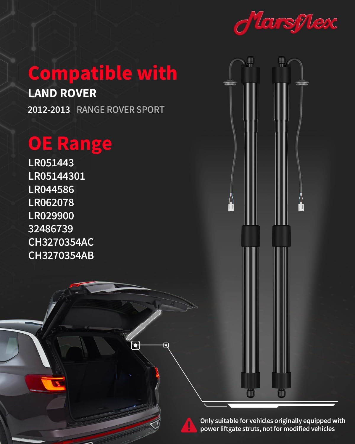 Marsflex Electric Liftgate Strut Fit for Range Rover Sport 2012-2013, 1Pair