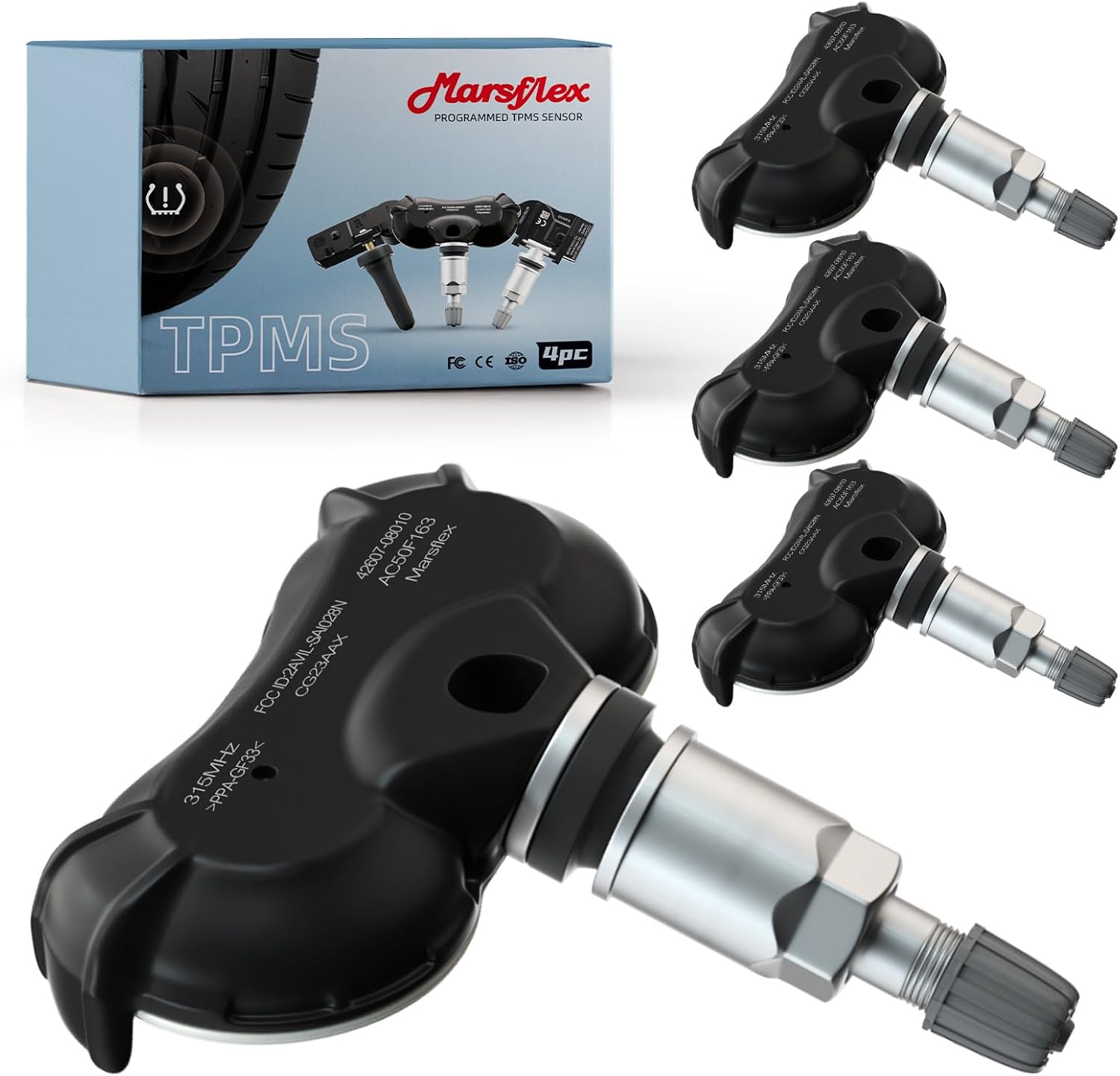 Marsflex TPMS Sensor Compatible for Acura CSX/Honda, Civic CR-Z Element Fit Insight Odyssey, Programmed Tire Pressure Monitoring System Replaces# 42753-TR3-A81 42753-SNA-A81 42753-SNA-A830-M1, 315MHZ