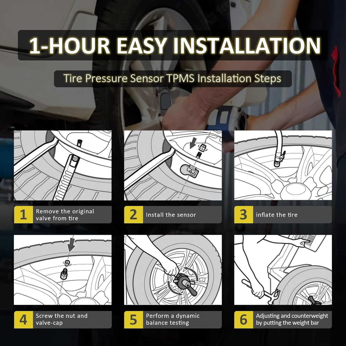Marsflex TPMS Sensor Compatible for Acura CSX/Honda, Civic CR-Z Element Fit Insight Odyssey, Programmed Tire Pressure Monitoring System Replaces# 42753-TR3-A81 42753-SNA-A81 42753-SNA-A830-M1, 315MHZ