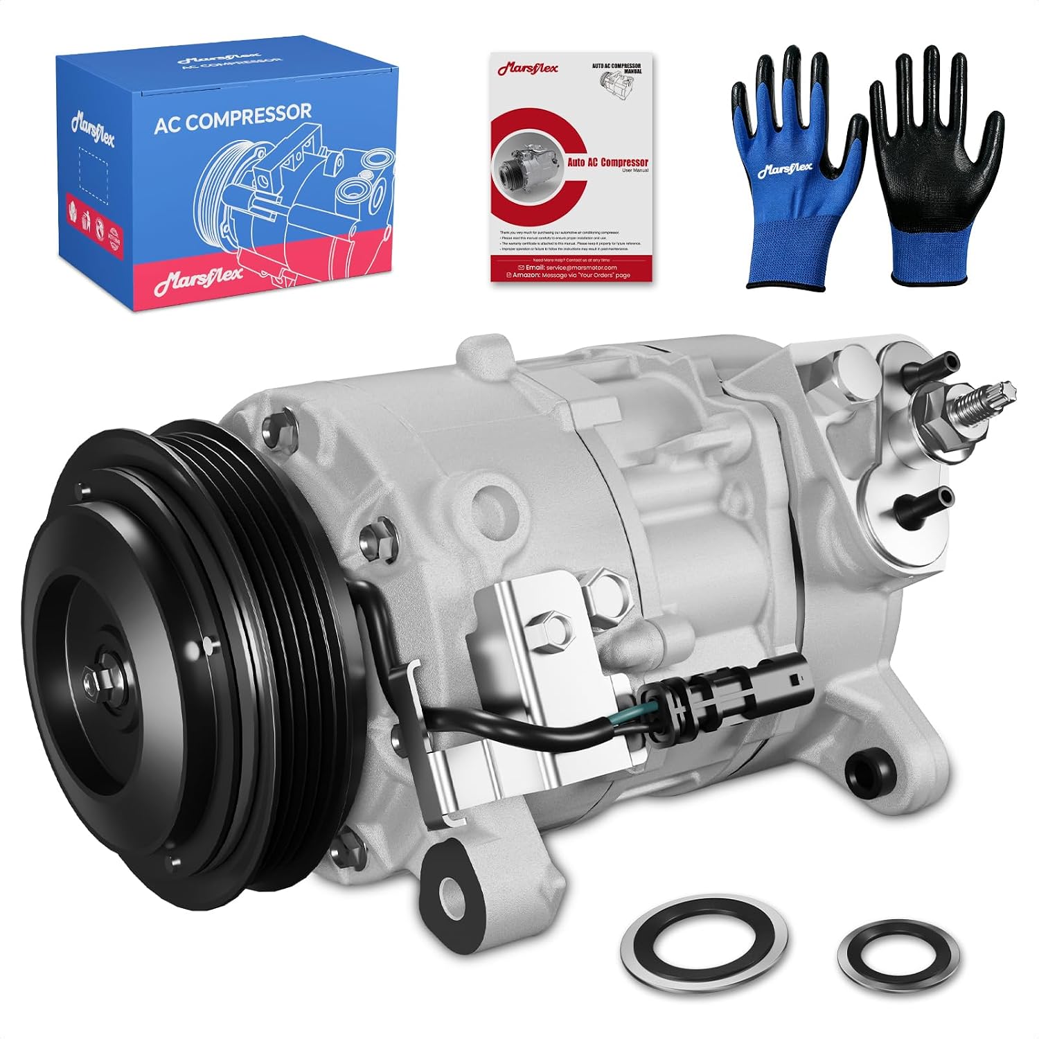 Marsflex AC Compressor with Clutch Fit for 2015-2020 Chevy Tahoe Suburban | Fit for Chevrolet GMC Yukon XL, Cadillac Escalade ESV V8 5.3L/6.2L, CO29134C 198333 with 4-Groove Pulley
