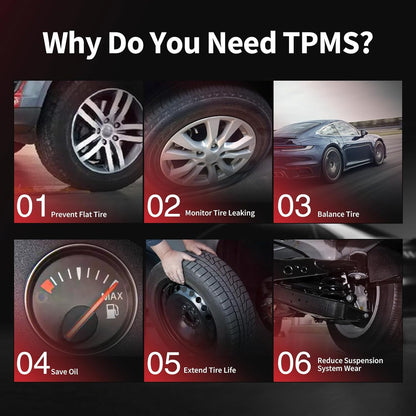 Marsflex Tire Pressure TPMS Sensor - Fit for Jeep Grand Cherokee Dodge Ram 1500 Chrysler Fiat, 433MHz Tire Pressure Monitoring System Set of 4, OE 56029398AA 56029398AB 68241067AA 68241067AB