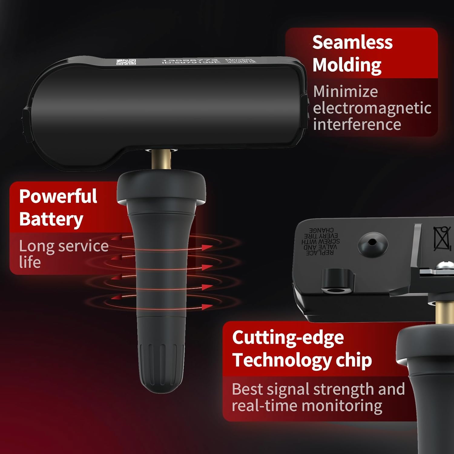 Marsflex Tire Pressure TPMS Sensor - Fit for Jeep Grand Cherokee Dodge Ram 1500 Chrysler Fiat, 433MHz Tire Pressure Monitoring System Set of 4, OE 56029398AA 56029398AB 68241067AA 68241067AB