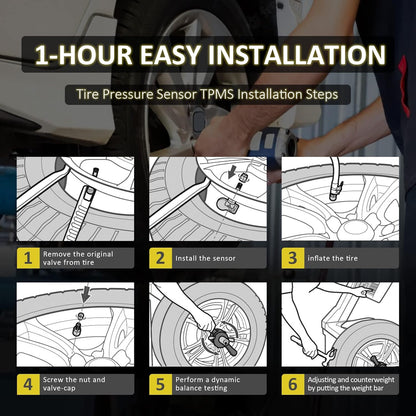 Marsflex TPMS Sensor Compatible for Mercedes Benz SMART AMG Freightliner Sprinter 433MHz 4pcs, Programmed Tire Pressure Monitoring System Replaces# A0009050030 9050030 A0009057200 9057200