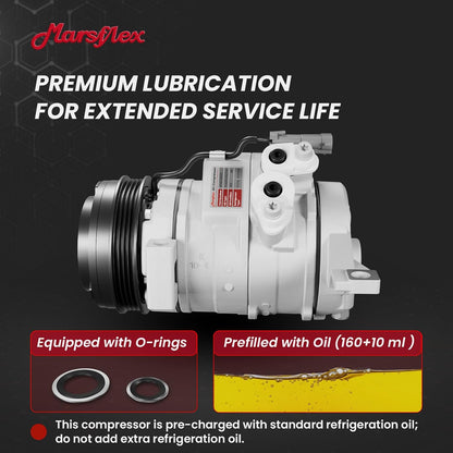 Marsflex AC Compressor with Clutch Fit for 2000-2019 Chevy Silverado | only Fit 2 Mounting Holes, Fit for Chevrolet Express GMC Savana Sierra 1500 2500 3500 4500 V8 4.8L/5.3L/6.0L /8.1L, CO29002C