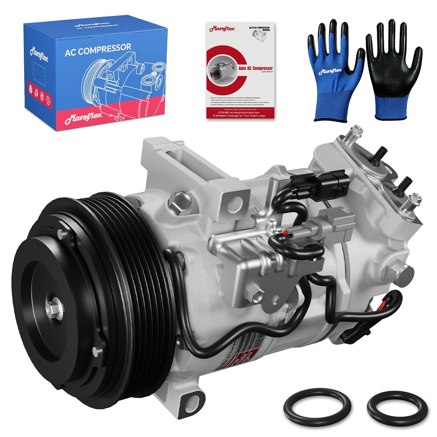 Marsflex AC Compressor with Clutch Fit for 2013-2019 Nissan Sentra | Fit for L4 1.6L/1.8L, CO29072C 98585 926003SH0A with 6-Groove Pulley, 2014 2015 2016 2017 2018