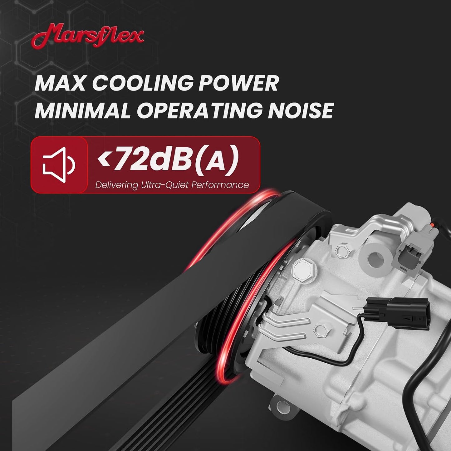 Marsflex AC Compressor with Clutch Fit for 2013-2018 Nissan Altima L4 2.5L | only Fit Two Plug Compressor, 2013 2014 2015 2016 2017 2018 Nissan Altima L4 2.5L, CO29073C with 6-Groove Pulley