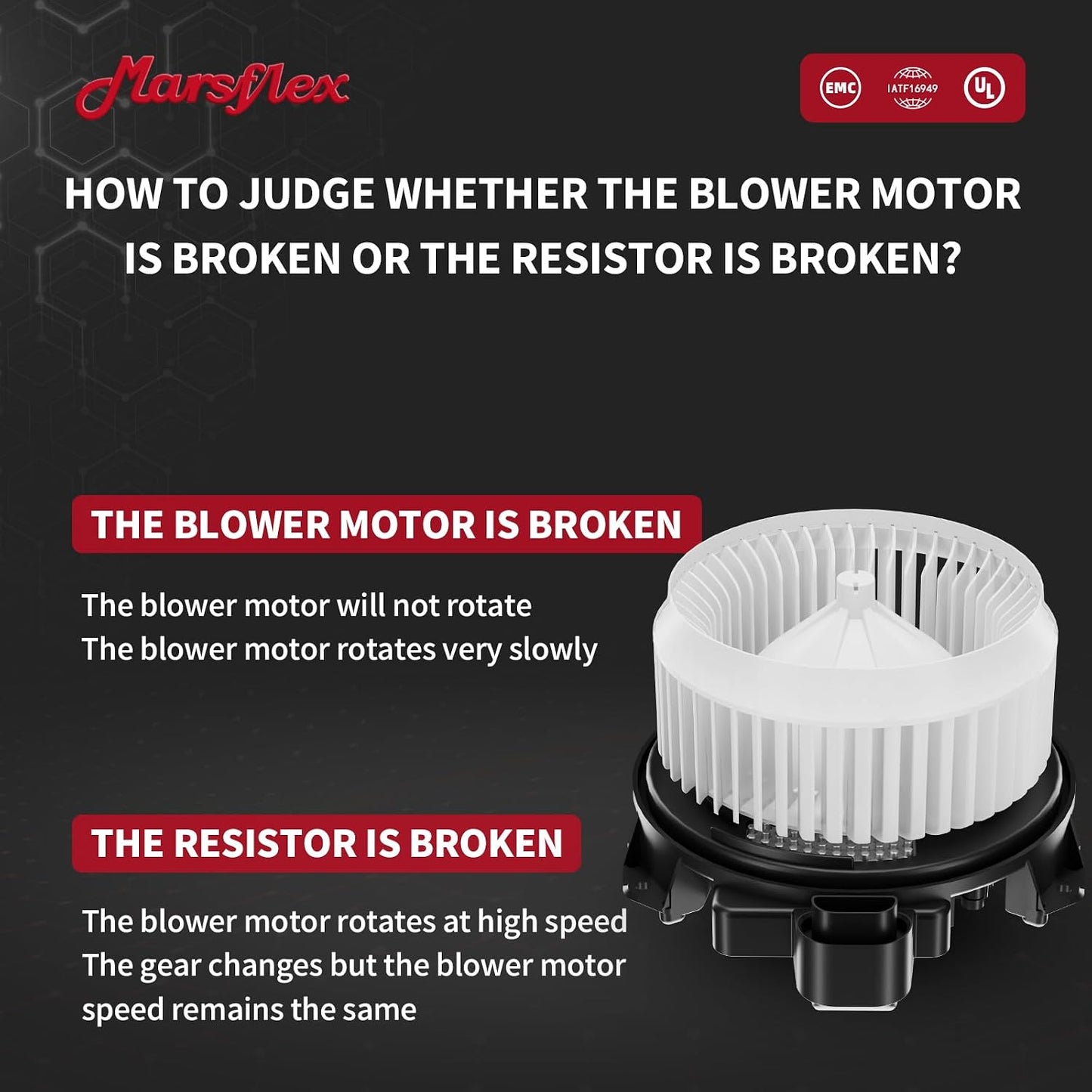 Marsflex Front Blower Motor 700249 for 2009-2019 Toyota Corolla Prius V | Only Fit Auto AC System for 2010 2011 2012 2013 2014 2015 2016 2017 2018 Automotive Replacement Blower Motor Fan