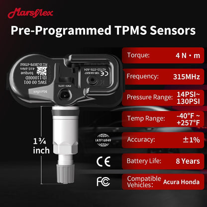 TPMS Sensors Fit for Acura MDX RDX TSX Honda Pilot 2007-2015