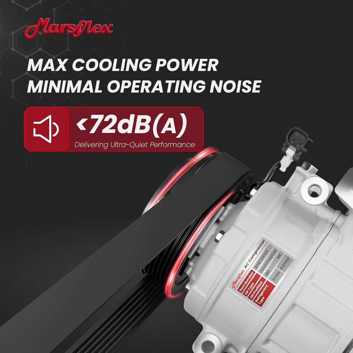 Marsflex AC Compressor with Clutch Fit for 2011-2015 Ford Explorer 3.5L | 2013-2015 Police Interceptor Utility 3.7L, only Fit V6 Naturally Aspirated, CO9777C BB5Z19703A with 6-Groove Pulley