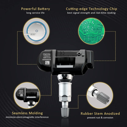 Marsflex TPMS Sensor Compatible for Mercedes Benz SMART AMG Freightliner Sprinter 433MHz 4pcs, Programmed Tire Pressure Monitoring System Replaces# A0009050030 9050030 A0009057200 9057200
