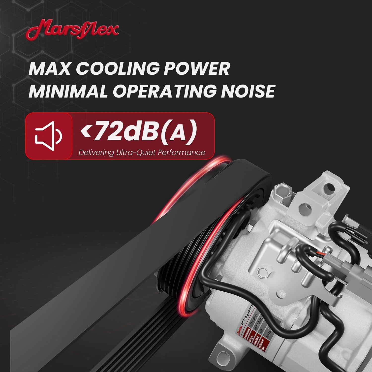 Marsflex AC Compressor with Clutch Fit for 2013-2019 Nissan Sentra | Fit for L4 1.6L/1.8L, CO29072C 98585 926003SH0A with 6-Groove Pulley, 2014 2015 2016 2017 2018