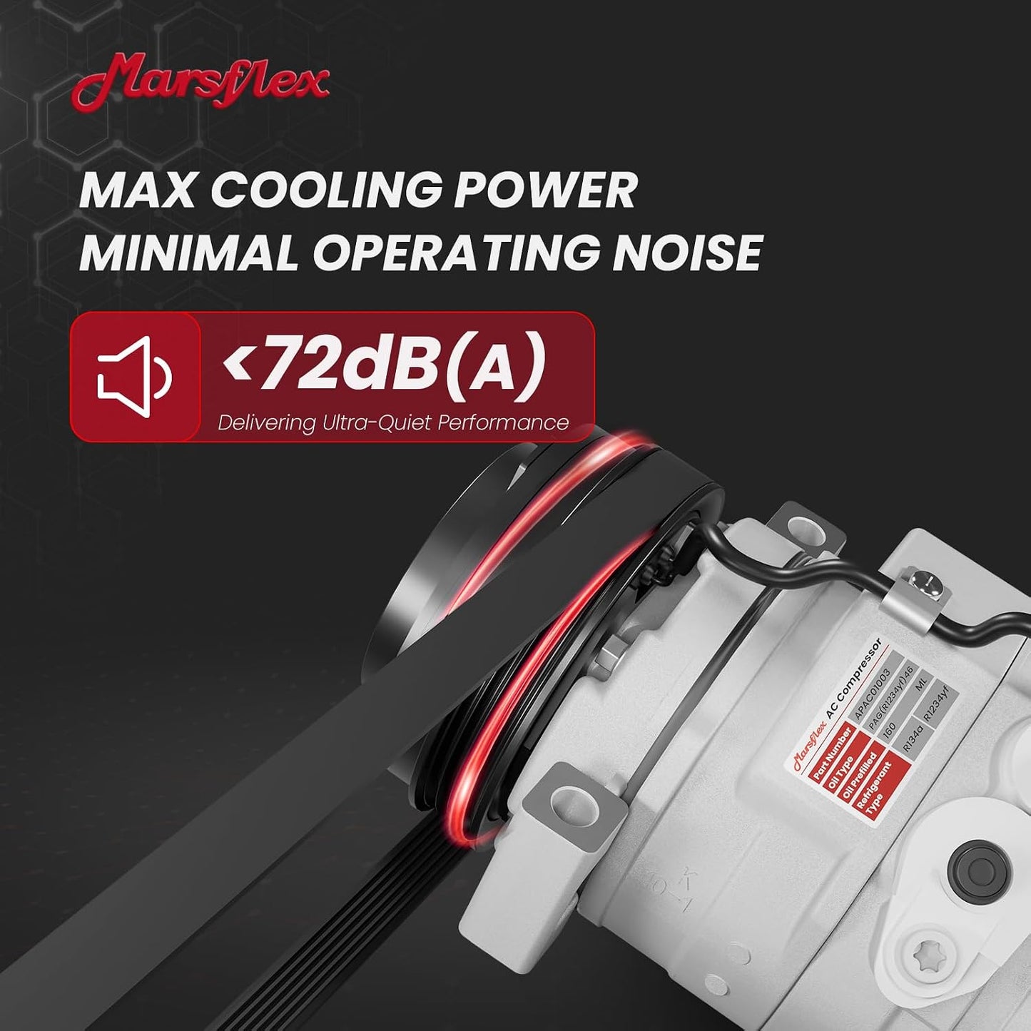 Marsflex AC Compressor with Clutch Fit for 2000-2019 Chevy Silverado | only Fit 2 Mounting Holes, Fit for Chevrolet Express GMC Savana Sierra 1500 2500 3500 4500 V8 4.8L/5.3L/6.0L /8.1L, CO29002C