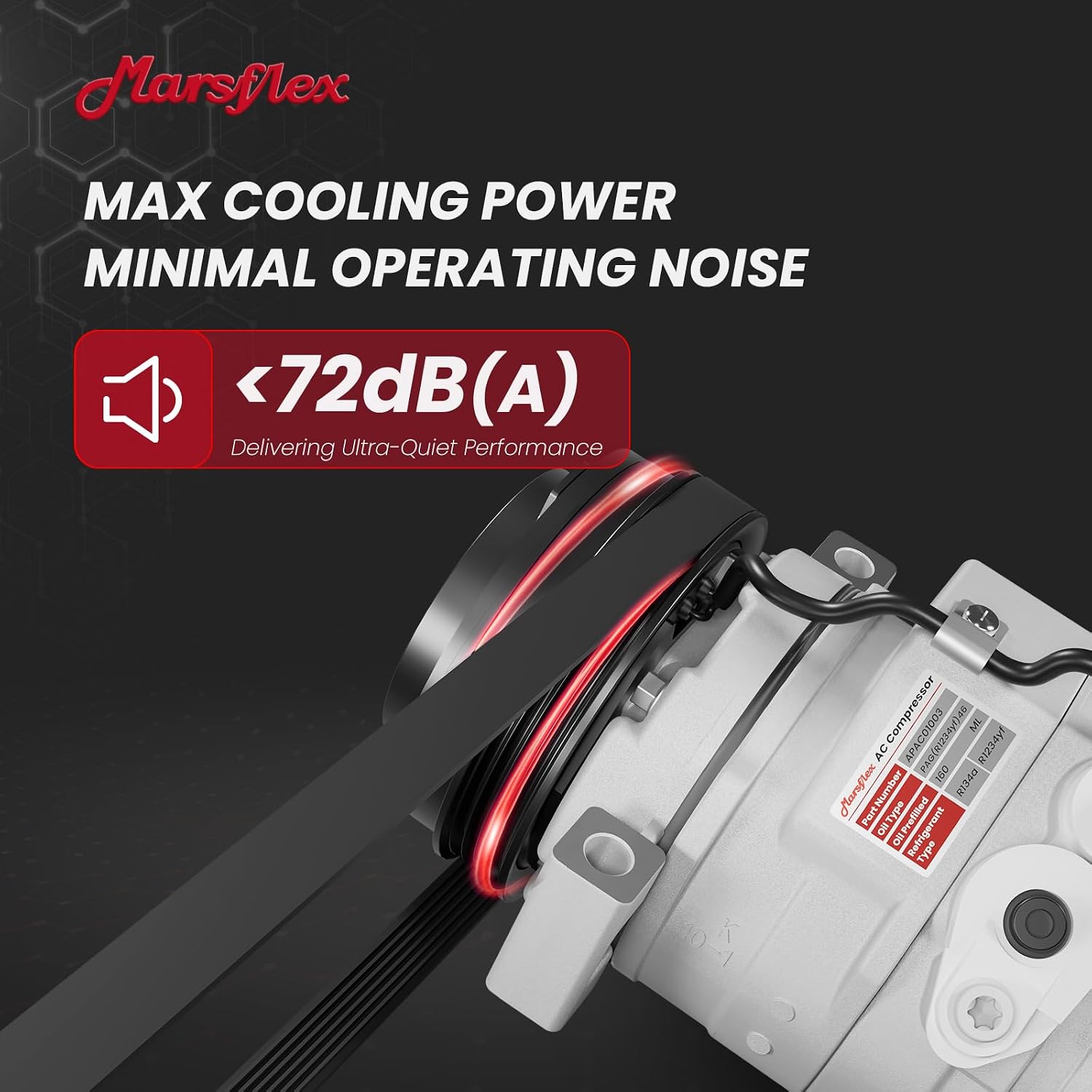 Marsflex AC Compressor with Clutch Fit for 2000-2019 Chevy Silverado | only Fit 2 Mounting Holes, Fit for Chevrolet Express GMC Savana Sierra 1500 2500 3500 4500 V8 4.8L/5.3L/6.0L /8.1L, CO29002C